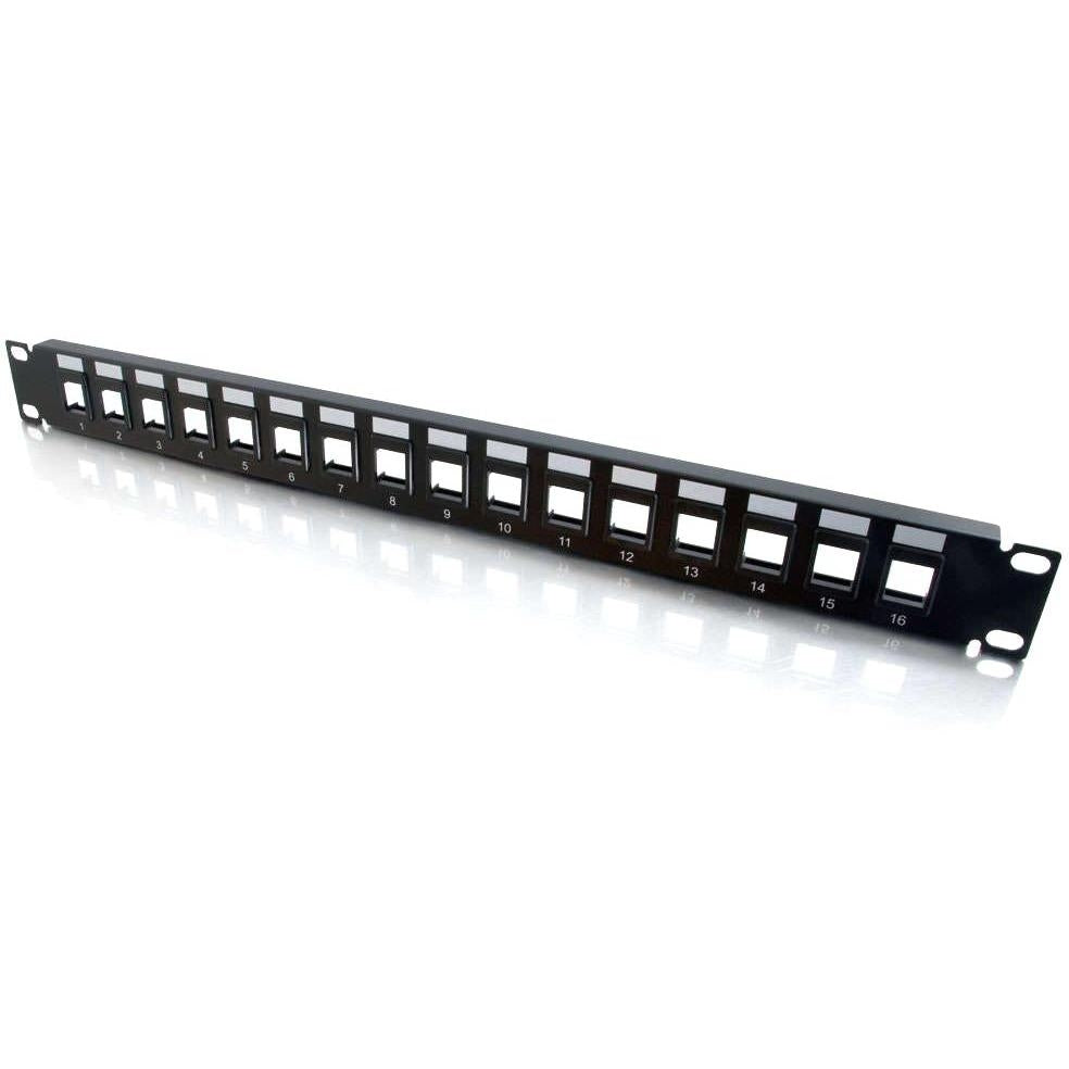 C2G Blank Keystone multimedia patch panel 16-port 03858